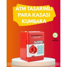 Mossem Atm Görünümlü Kırmızı Elektronik Şifreli Kumbara