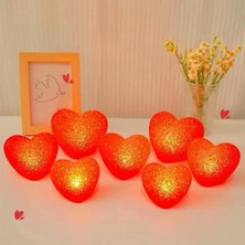 Mossem LED Işıklı Kırmızı Kalp Gece Lambası 12'li Paket