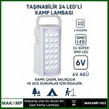 Mossem Usv 6V Akülü 80 Saat Kamp Lambası Işıldak