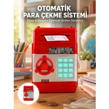 Mossem Kırmızı Şifreli Atm Kasa Para Yutan Kumbara