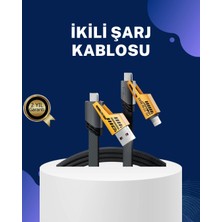 Mossem Örgülü Tasarım 4’ü 1 Arada Usb-C Lightning Hızlı Şarj Kablosu