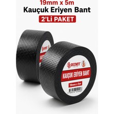 Bumy (2 Adet) Kauçuk Eriyen Bant 19MM x 5 Metre Kendinden Kaynayan Izolasyon Bandı Su Geçirmez Kablo Tamir ve Sızdırmazlık Bandtları