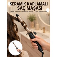Mossem 25 mm Seramik Saç Maşası Kalın Bukle ve Hacimli Dalga Için Yeni Nesil
