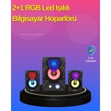 Mossem 2.1 Kanal Rgb LED Oyun Hoparlörü Subwoofer Destekli
