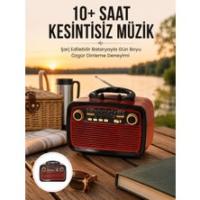 Mossem Bluetooth Hoparlör Ahşap Renk Vintage Işıklı Nostaljik Radyo Fm Ahşap Görünümlü Yeni Nesil