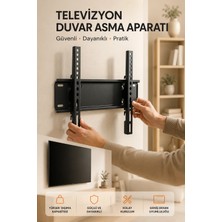 Mossem Yüksek Taşıma Kapasiteliniversal Tv Duvar Askı Aparatı 32-42 Inç Güvenli Sabitleme Sistemi