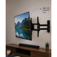 Mossem LCD LED Tv Duvar Aparatı Çift Kollu Hareketli Askı Sistemi