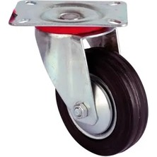 Mossem Servis Tekeri - Tablalı Siyah Döner - Çap 125 mm