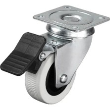 Mossem 334 - 50X20 mm Çift Bilyalı Tablalı Frenli Teker 4 Adet