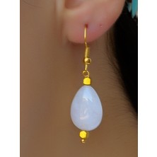 Esha Store Doğal Taş Pembe Kuavrs Doğal Taşlı Kadın Sallantılı Küpe EUKU2PK2
