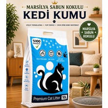 Cotyora 10 Lt Marsilya Sabun Kokulu %100 Doğal Bentonit Kedi Kumu %99.9 Tozdan Arındırılmış Topaklanan Koku Hapseden Kedi Kumu