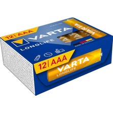 CHILLTECH Varta Longlife Aaa Ince Kalem Pil 12’li Alkalin Pil 1.5V Orijinal Alman Üretimi