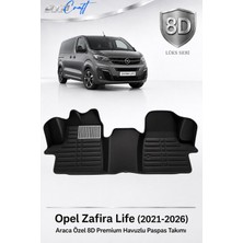 Otocraft Opel Zafira Life 2021-2026 Araca Özel 8d Havuzlu Oto Paspas Takımı Siyah Ön Kabin