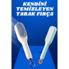 Tios Shop Krm Kendi Kendini Temizleyen Otomatik Tuşlu Saç Tarağı Dolaşık Açıcı Masaj Fırçası Silik