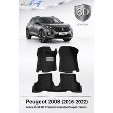 Otocraft Peugeot 2008 2016-2022 Araca Özel 8d Havuzlu Oto Paspas Takımı Siyah Tam Set 3 Parça