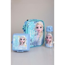 Dekomus Lisanslı Elsa Frozen "beslenme Çantası,beslenme Kabı ve 500 ml Trıtan Matara Okul Beslenme Seti