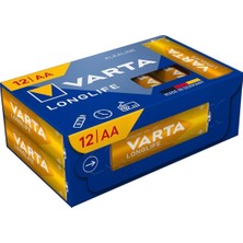CHILLTECH Varta Longlife Aa Kalem Pil 12’li Alkalin Pil 1.5V Orijinal Alman Üretimi
