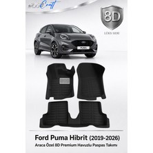 Otocraft Ford Puma Hibrit 2019-2026 Araca Özel 8d Havuzlu Oto Paspas Takımı Siyah Tam Set 3 Parça