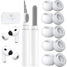 Bg Store Airpods Pro 3 Nesil Için 5 Çift Yedek Kulak Ucu, Dahili Toz Koruma Ekranı, Airpods Pro 3. (2025) Için Temizleyici Kalem Silikon Kulak Uçları (5 Boyut-Xxs/xs/s/m/l) -Beyaz