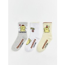 Lc Waikiki Yeni Sezon Pompompurin Desenli Kız Çocuk Soket Çorap 3'lü