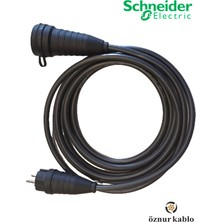 Öznur Kablo Uzatma - Fiş Priz Schneider - 3x2.5 % Yüz Tam Bakır Seyyar Kablo Araç Şarjı -Karavan ve Sanayi Cihazları Uyumlu