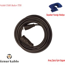 Öznur 3x2.5 mm Araç Şarj Uzatma Kablosu - Tüm Araçlar Için Uyumlu -Ttr Tambakır -Seyahat Yastığı Hediyeli