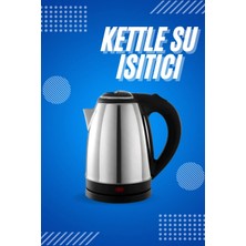 Mossem Elektrikli Paslanmaz Çelik Su Isıtcı Çelik Kettle 1.8 Lt. Uzun Ömürlü