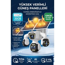 Kadraj 5 Kameralı 4g/e-Sım Destekli 18X Zoom Solar Panelli Profesyonel Dış Mekân Güvenlik Kamerası 20TT