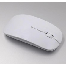Mossem Ultra Ince USB Bilgisayar Pc Dizüstü Masaüstü Kablosuz Mouse (Beyaz)