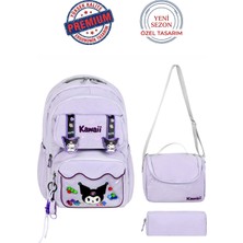 Alanç Gift Ultra Lüks İşlemeli Suya Dayanıklı Kawaii Kız Çocuk İlkokul Çantası Termal Beslenme ve Kalemlik
