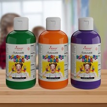 Bg Store Yeşil-Mor-Turuncu Parmak Boyası 3'lü Set 3X250GR