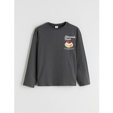 Lc Waikiki Yeni Sezon Bisiklet Yaka Baskılı Kız Çocuk Pijama Üst