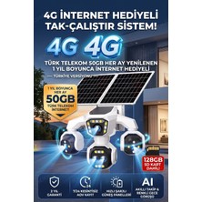 Kadraj 5 Kameralı Güneş Enerjili Kamera 18X Zoom Solar Panelli Profesyonel Dış Mekân Güvenlik Kamerası 50TT