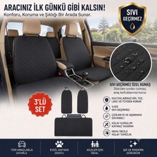 3’lü Oto Koltuk Örtüsü Seti | Araba Ön ve Arka Koltuk Koruyucu Kılıf | Kedi Köpek Çocuk Araç Örtüsü