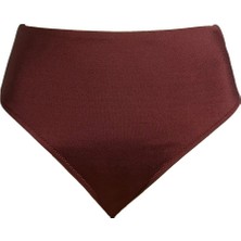Endeep Kadın Hipster Yüksek Bel Bordo Bikini Altı