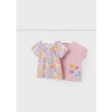 Kids House Mayoral Kız Bebek T-Shirt 2'li Kısa Kol 01008