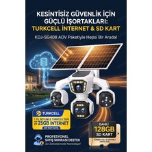 Kadraj 5 Kameralı 4g/e-Sım Destekli 18X Zoom Ptz Güneş Enerjili Profesyonel Dış Mekân Güvenlik Kamerası 25GB