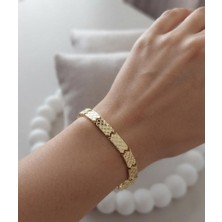Değişik Aksesuar 14K Geometrik Model Bileklik