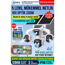 Kadraj 5 Kameralı 4g/e-Sım Destekli 18X Zoom Ptz Güneş Enerjili Profesyonel Dış Mekân Güvenlik Kamerası