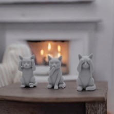 3'lü Kedi Biblo Seti – Görmedim, Duymadım, Söylemedim Tasarımı
