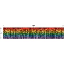 Bg Store Beistle 1 Kat Metalik Püsküllü Perde, 2 Parça, 38 cm x 10 ', Çok Renkli