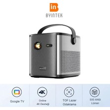 BYINTEK U80 Max 4K Destekli Dlp Taşınabilir Projeksiyon Cihazı - Googletv - Bataryalı - L1 Lisanslı - 500 Ansı Lümen
