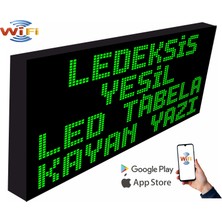 Ledeksis LED Tabela Kayan YAZI16X32CM Yeşil Tek Taraflı Wifi (Telefondan Yazılar Değiştirilebilir)