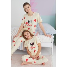 Siyah İnci Çok Renkli Pamuklu Örme Pijama Takım