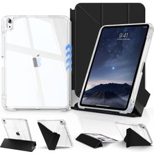 Fogy Apple iPad Air 13 2025 M3 Nesil Ile Uyumlu Kılıf Magnetik Kalem Şarj Bölmeli Uyku Modlu Şeffaf Pu Kapak
