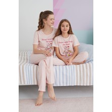 Siyah İnci Çok Renkli Pamuklu Örme Pijama Takım
