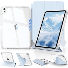 Fogy Apple iPad (A16) 11TH/10TH Nesil Ile Uyumlu Kılıf Magnetik Kalem Şarj Bölmeli Uyku Modlu Şeffaf Pu Kapak