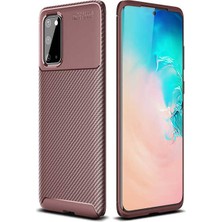 Voyo Samsung Galaxy S20 Kılıf Karbon Koruyucu Yumuşak Silikon Nero Kapak