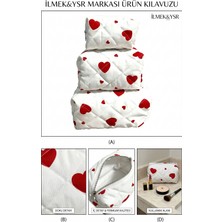 İLMEK&YSR Mek&ysr Kapitone Yıldız Desenli 3’lü Makyaj ve Seyahat Çantası Seti - Gri Kozmetik Düzenleyici Pouch