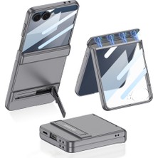 Voyo Samsung Galaxy Z Flip 7 Standlı Camlı Kıpta Koruyucu Kılıf ve Kapak